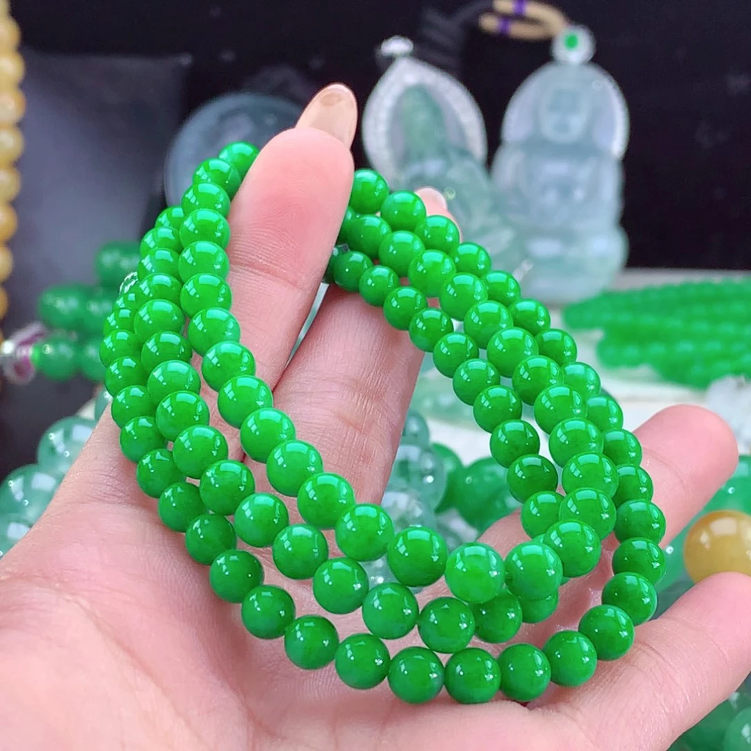 翡翠手链未镶嵌天然缅甸翡翠