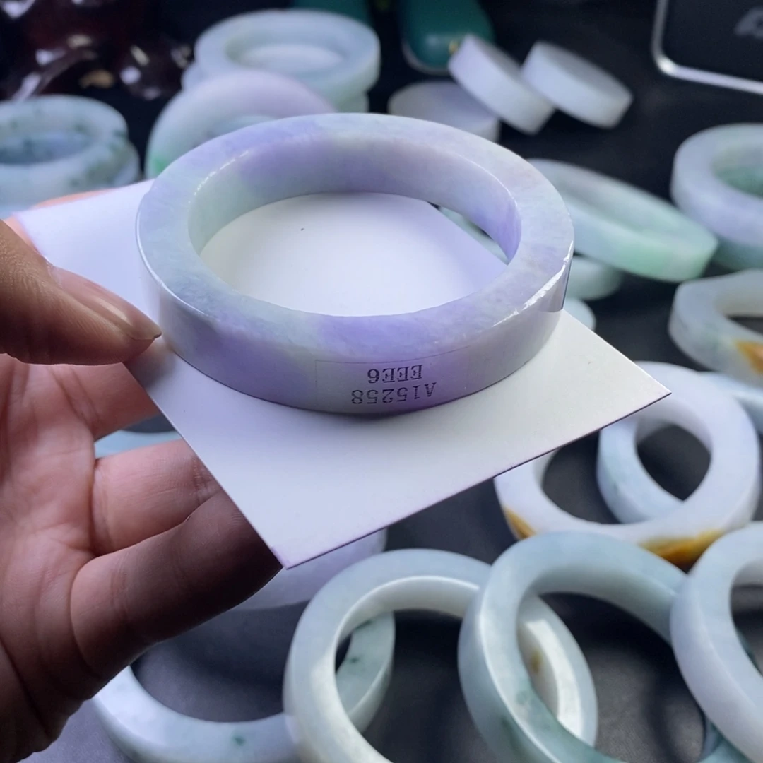 定制翡翠未镶嵌紫罗兰翡翠手镯