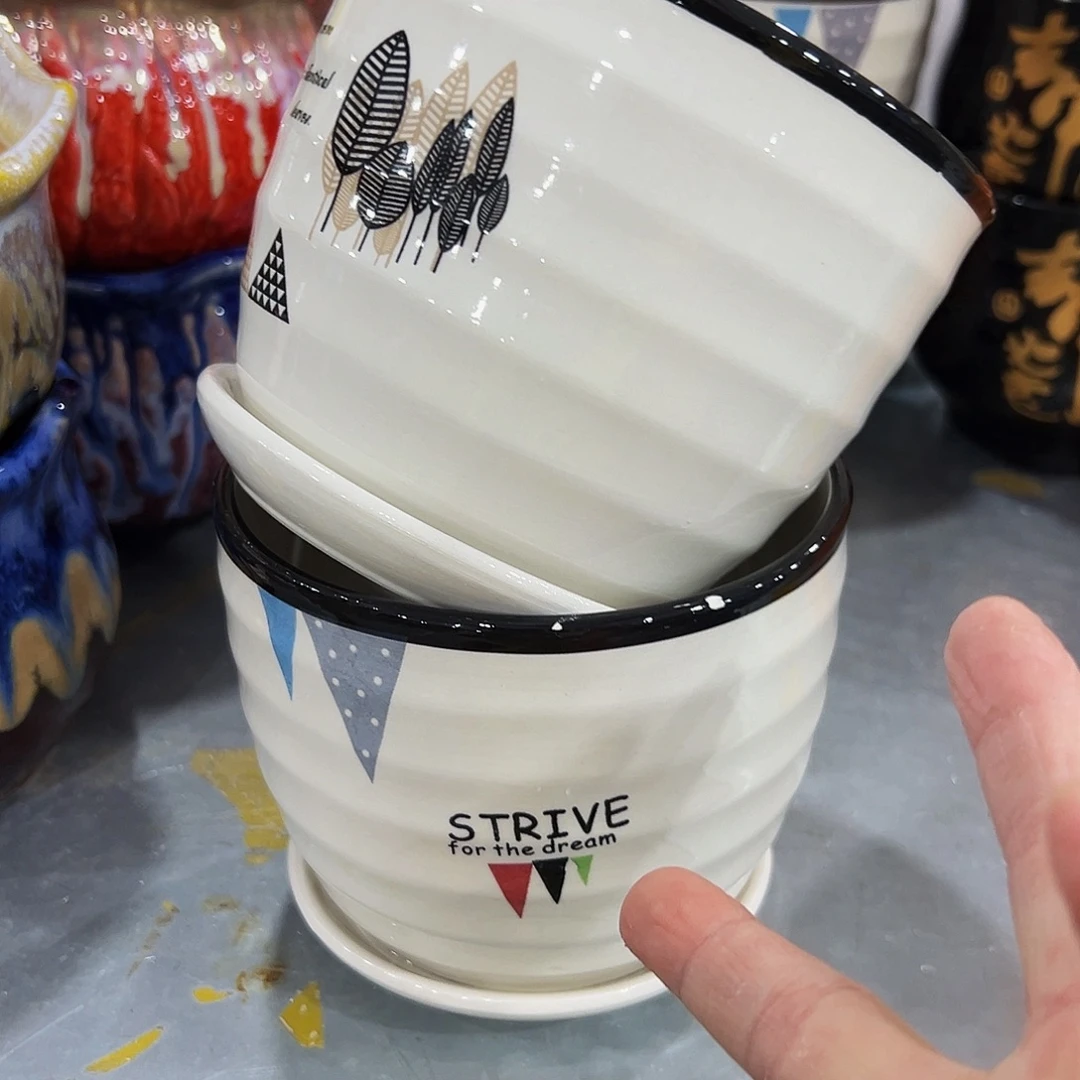 外贸尾单陶瓷花盆凑单10米包邮