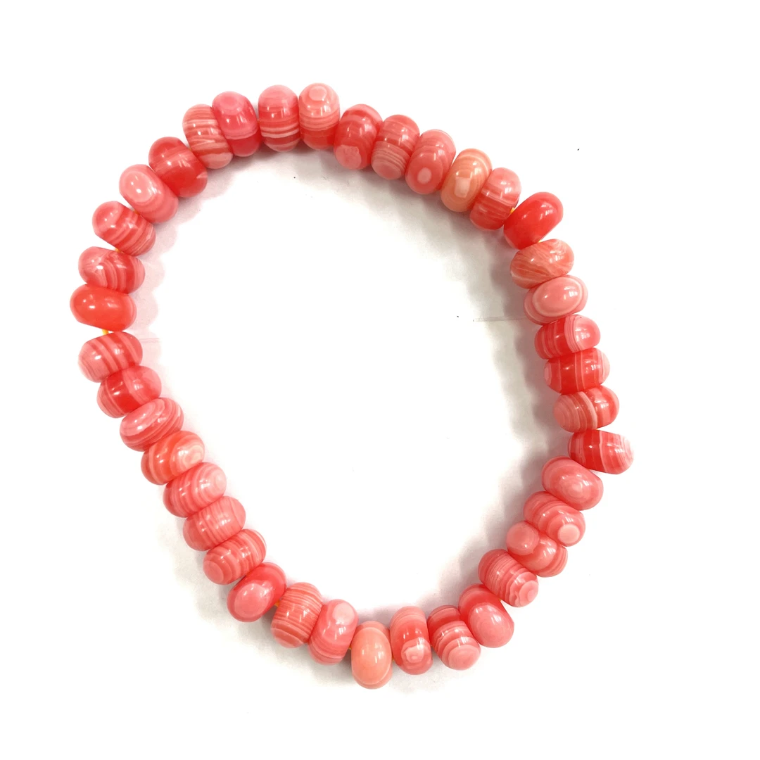 B148号8mm红粉色算盘珠手串