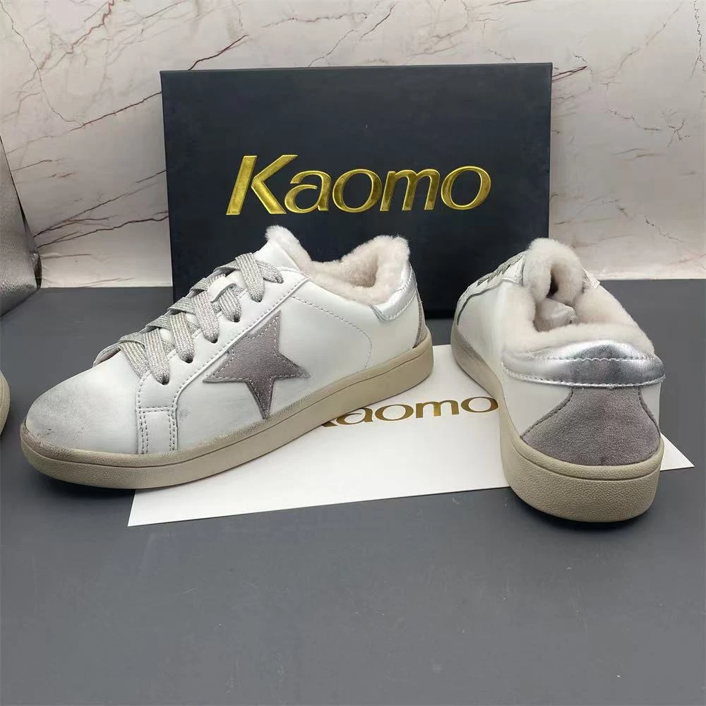 做旧款牛皮脏脏鞋童鞋中大童冬季保暖加绒羊羔毛9830