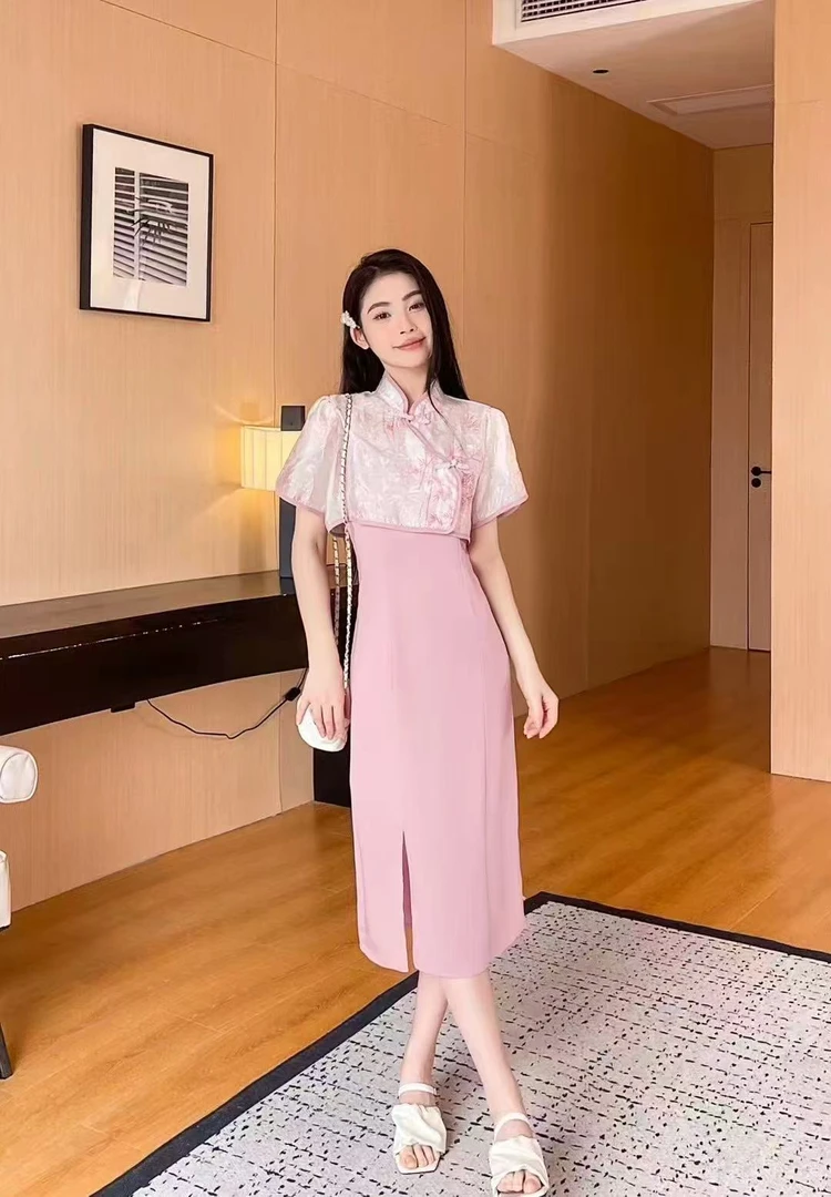 5018#新款【裙长105】新中式国风设计感两件套【11-2】