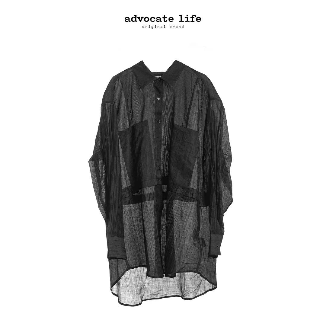 生活主张 Advocatelife时尚简约百搭防晒长袖宽松衬衫JQ121176