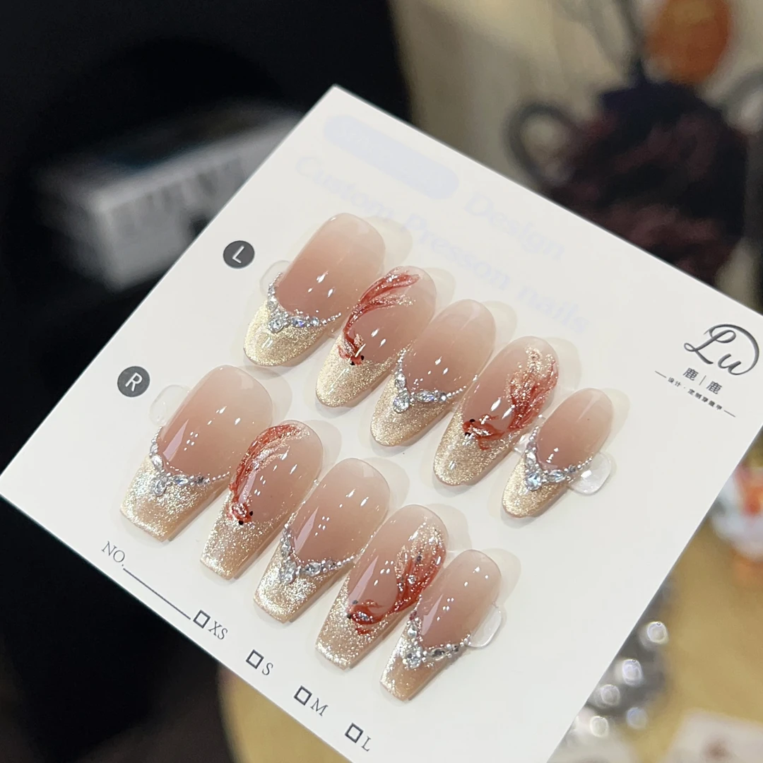 【跃龙门-纯手绘-孤品微瑕NO退换补】鹿鹿家-纯手工穿戴甲