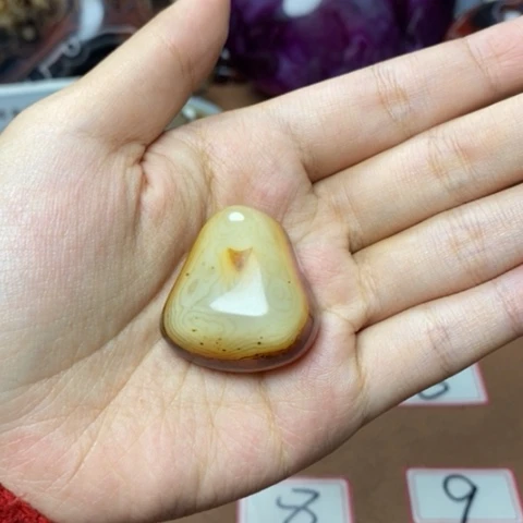 未镶嵌玛瑙/玉髓珠宝奇石七*后打孔不退不换