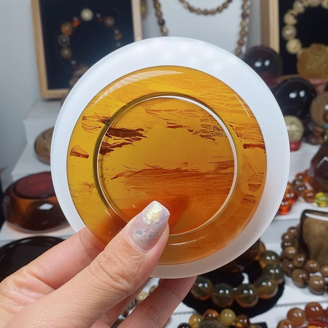 植物珀未镶嵌手镯（圆镯）