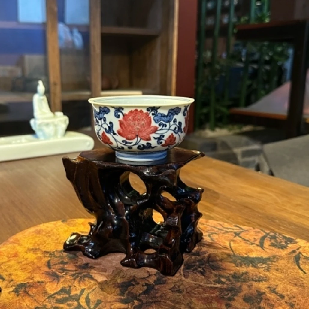 水造 青花釉里红 卢氏杯