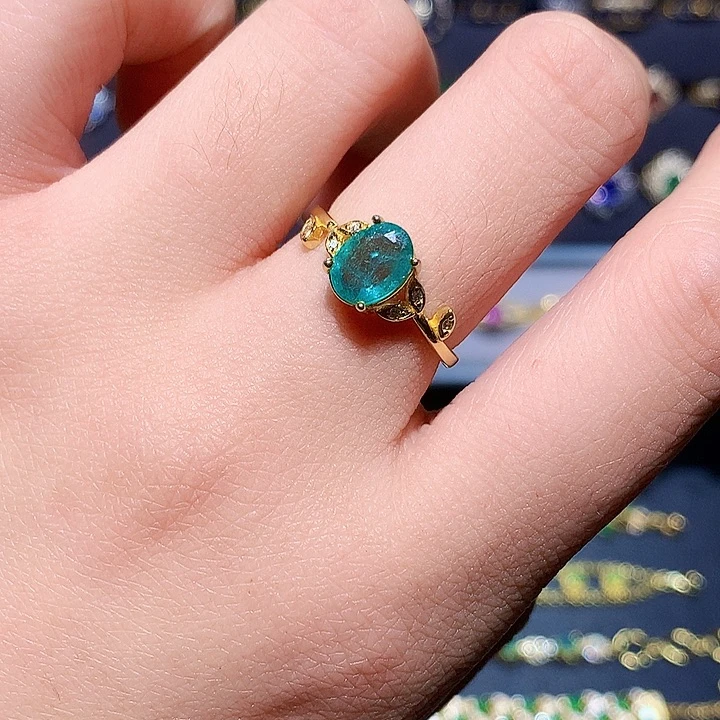 戒指银S925镶嵌祖母绿