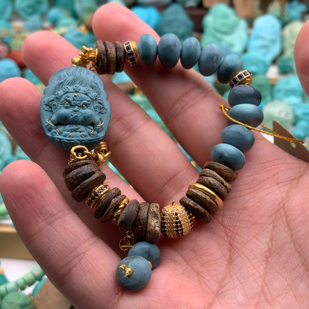 18K金镶嵌绿松石手链