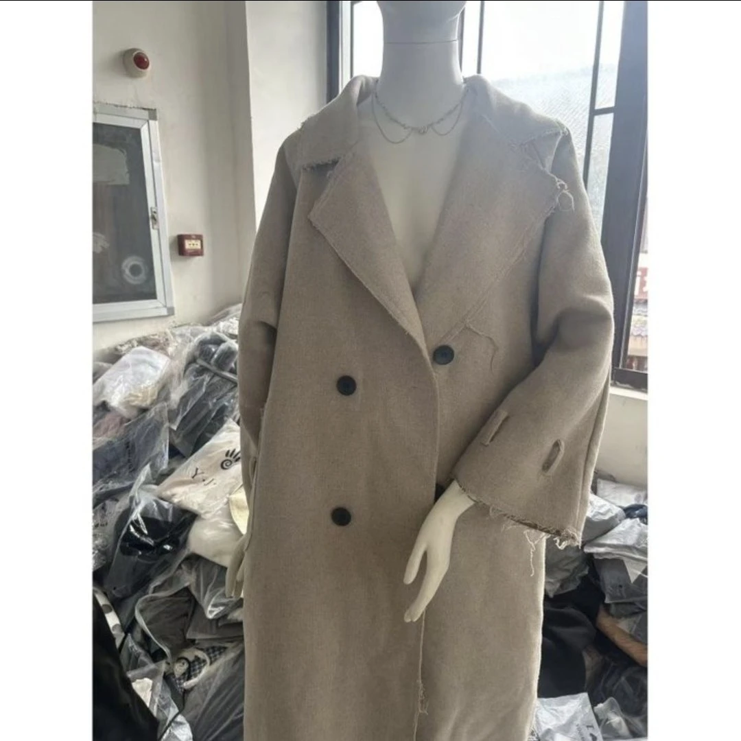 高级感中长款过膝新款秋冬季学生淑女韩系毛呢外套女