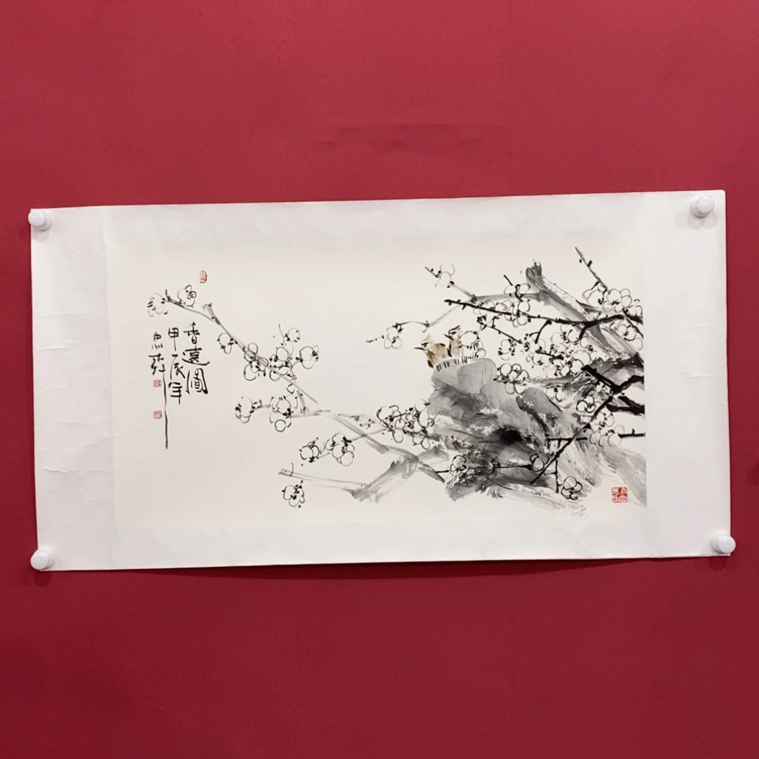 国画廖忠柳三尺真人真品