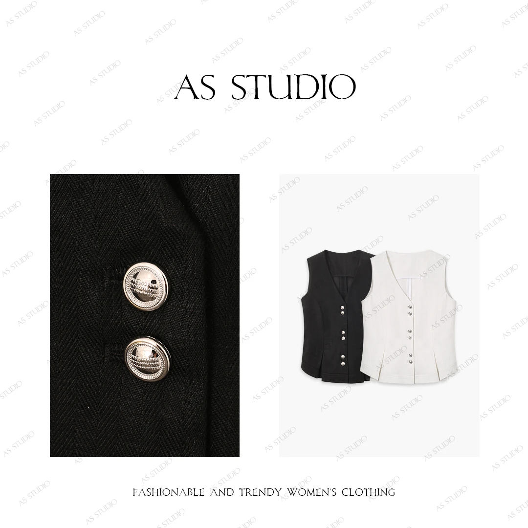 【AS课代表】25新高级知性老钱感百搭天丝苎麻马甲AS25CMJ3311