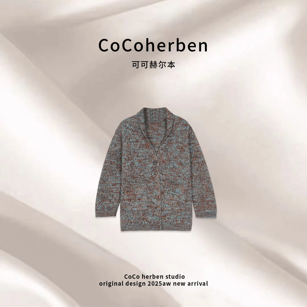 宽松女韩版条纹气质常规毛针织衫时尚拼接毛衣针织HBZ021