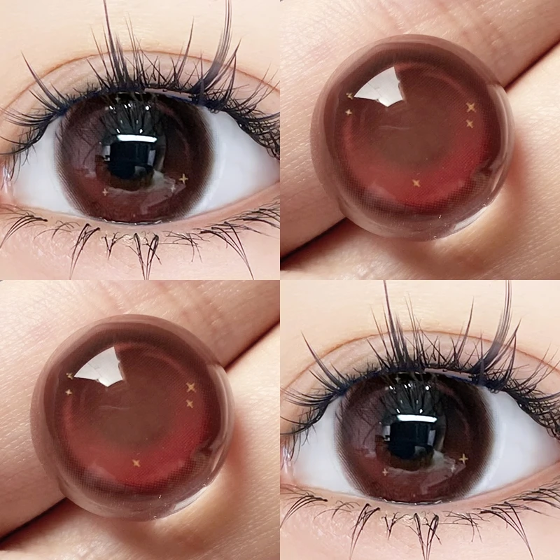 OVOLOOK半年抛2片混血高级深红色大直径COS美瞳高显色隐形眼镜S1