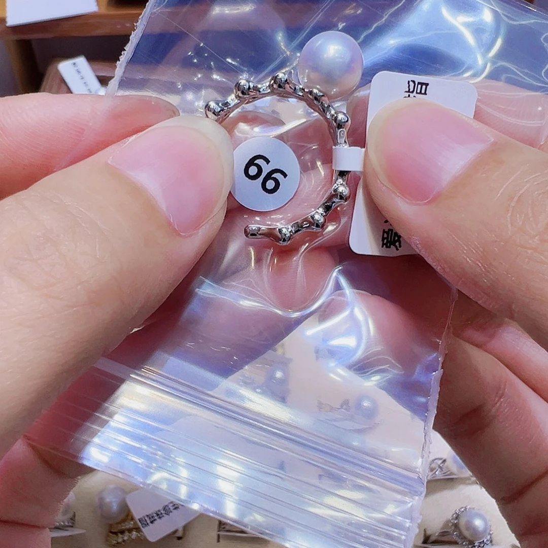 淡水珍珠戒指银S925镶嵌