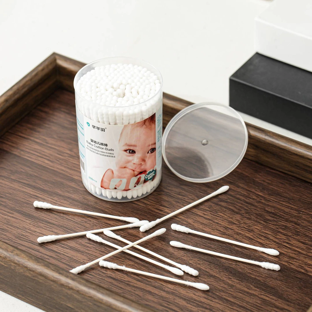 K252048 5盒 优质脱脂棉，柔软细腻 双头棉签200支/盒