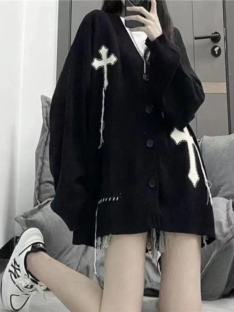 0404  亚比风文化外套女中长款秋冬上衣甜美开衫毛衣