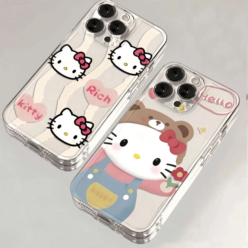 可爱kt猫适用于苹果iPhone17/16/小米华为透明太空壳防摔壳xr创意