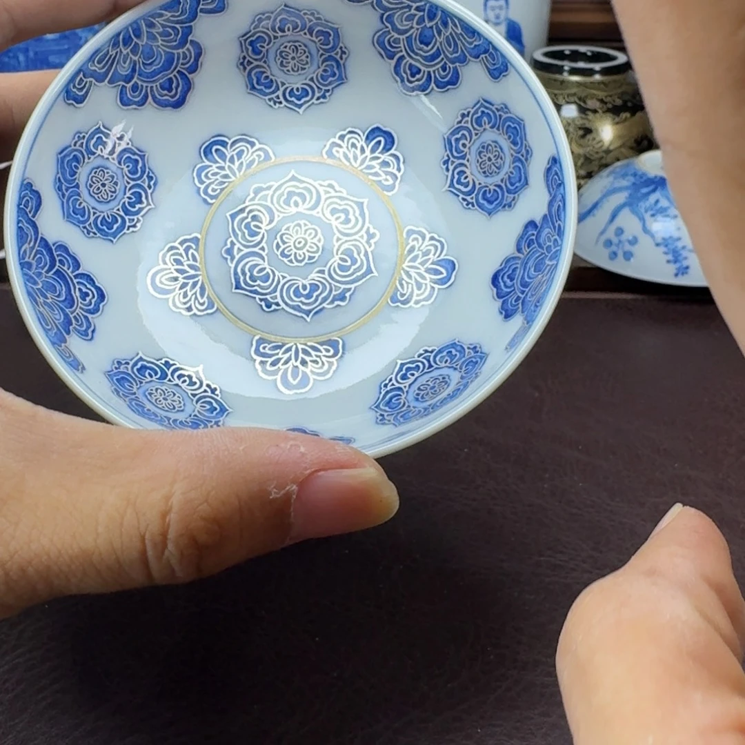 鹰***熊瓷片当代景德镇陶瓷手绘茶具