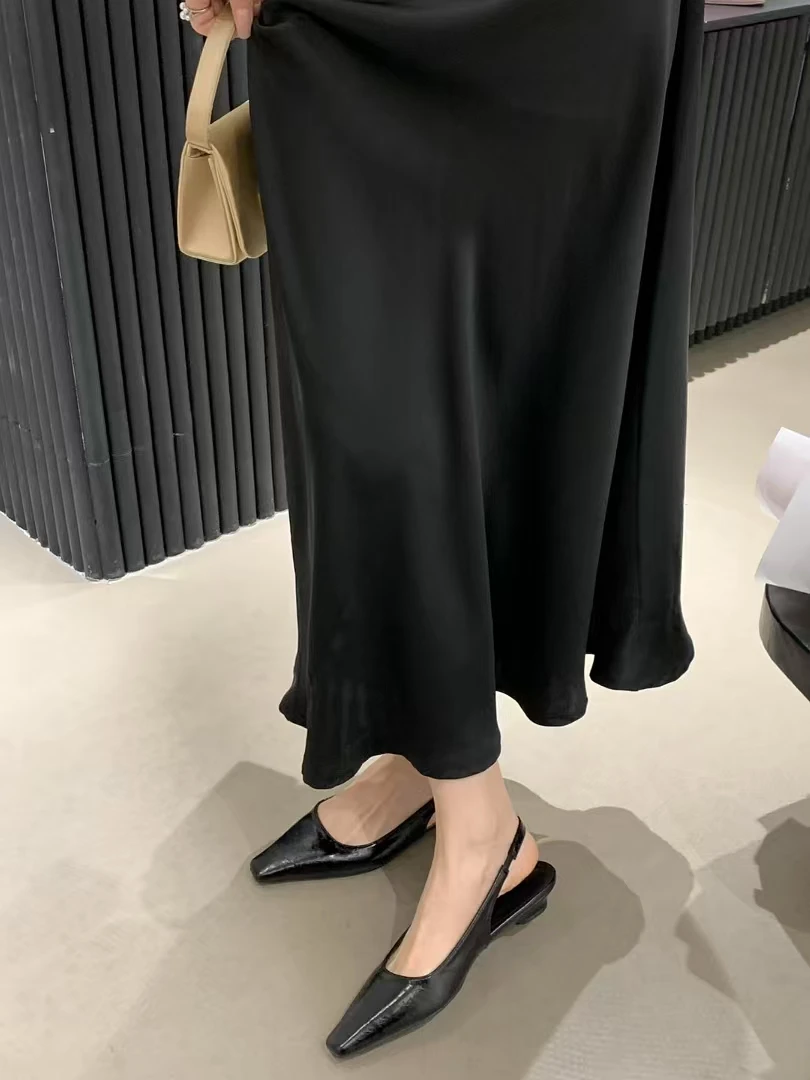平底鞋子包头凉鞋女2025春季新款女鞋低跟瓢鞋法式浅口单鞋穆勒鞋