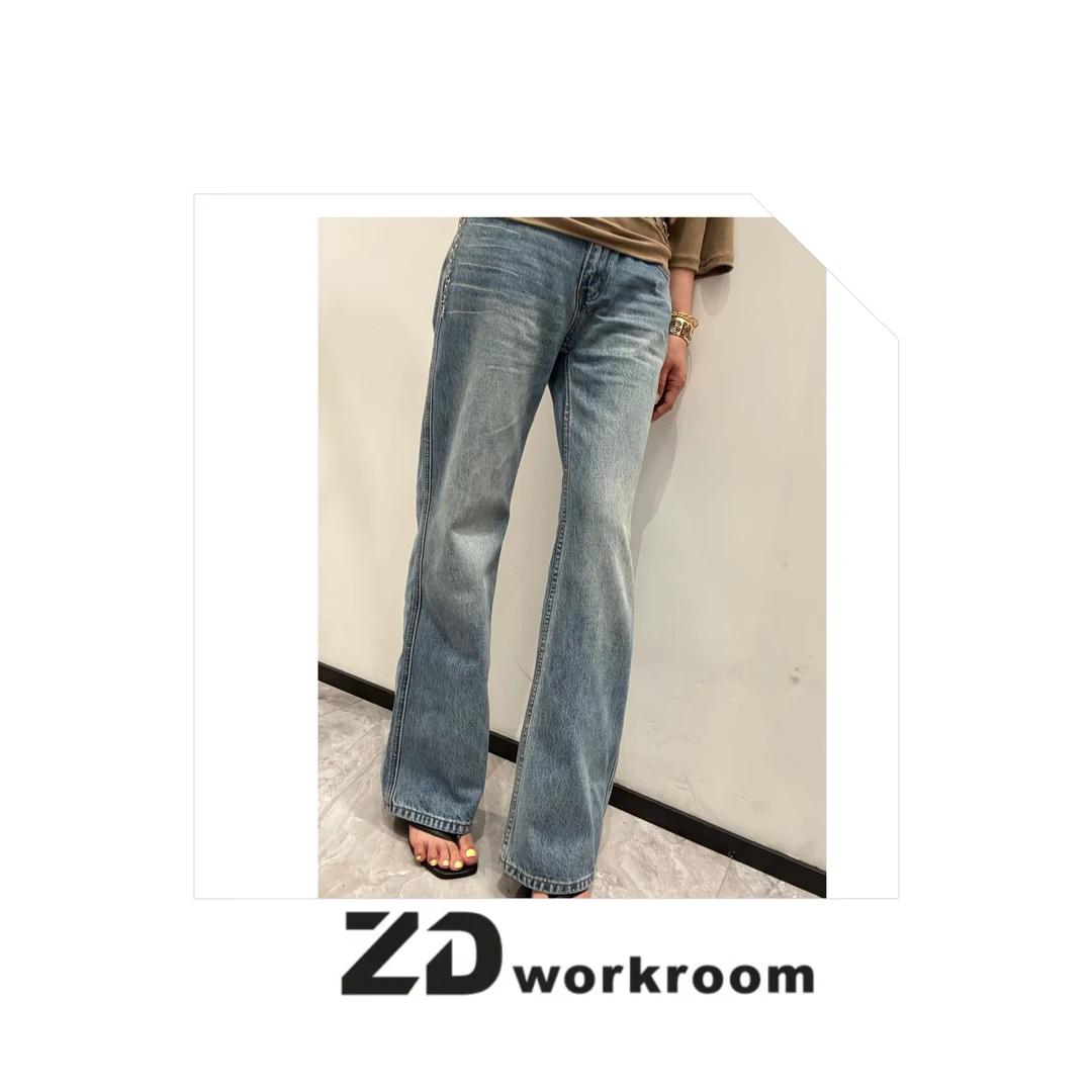 【Z.D/WORKROOM】25/26复古重工雪花激光酵素洗直筒牛仔裤