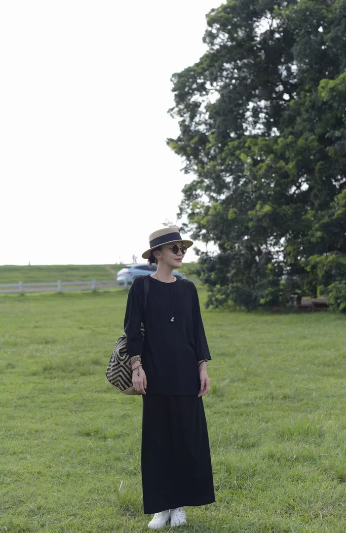 【黑标系列2】 七分袖夏季简约基础套装裙时尚