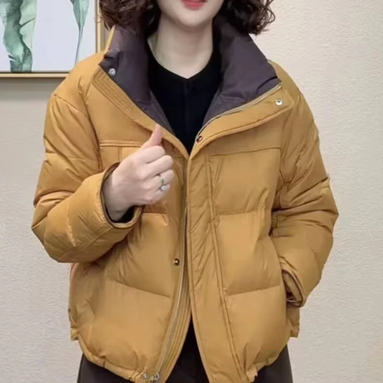 新款潮牌女装时尚洋气加厚保暖白鸭绒羽绒服气质大方优雅减龄外套