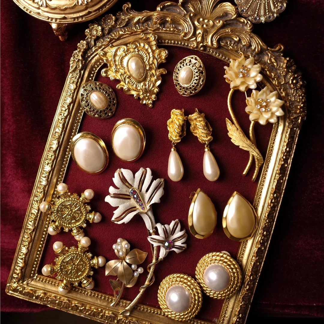 合金琉璃项链 欧美回流中古Vintage饰品合集0817