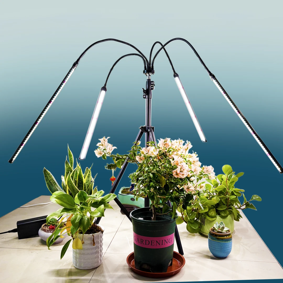 喜浪C4全光谱植物灯生长补光灯四头软管夹子落地360度光合作用植