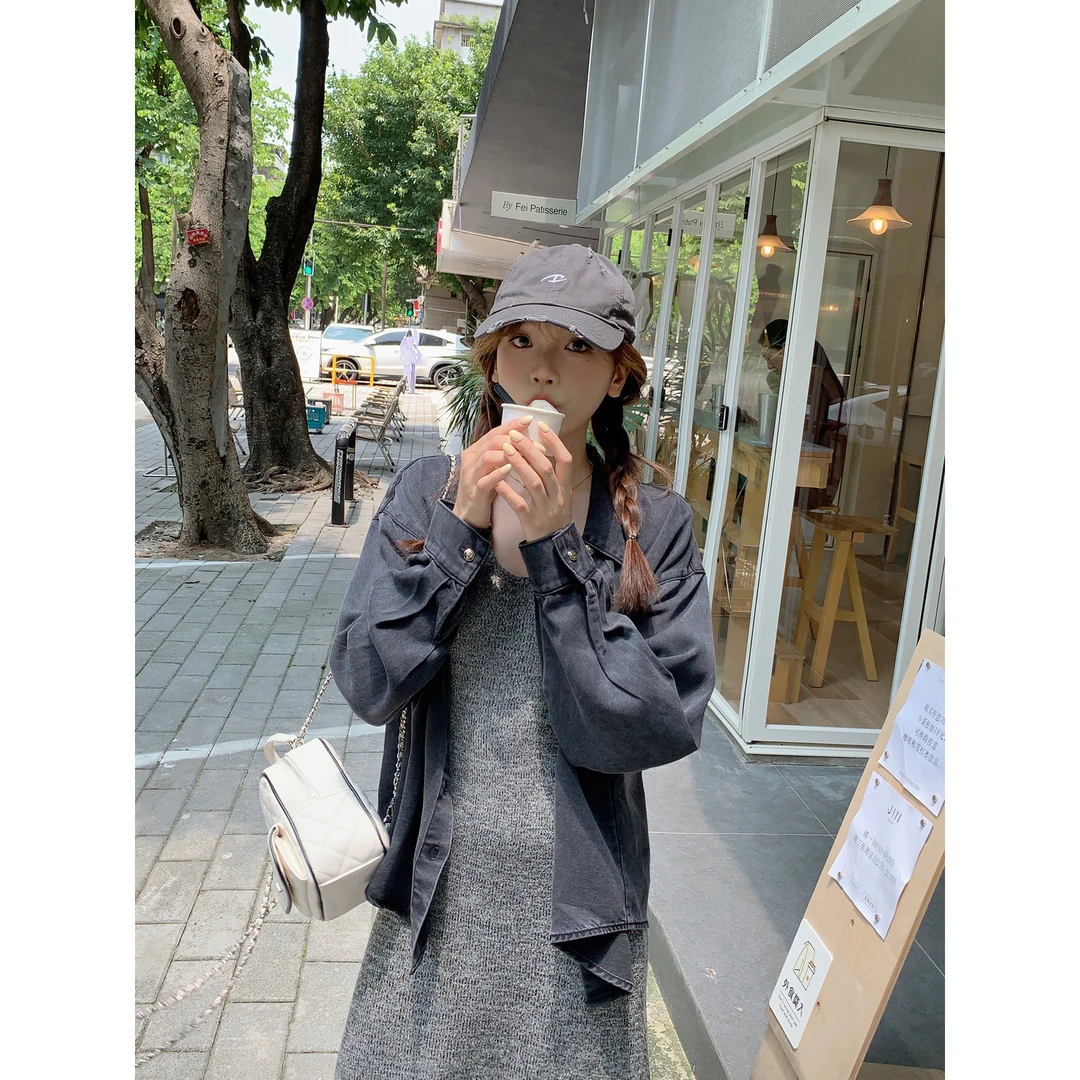 切糕自制【冰岛咖啡】小个子秋流光风老钱松弛感百搭长袖衬衫外套