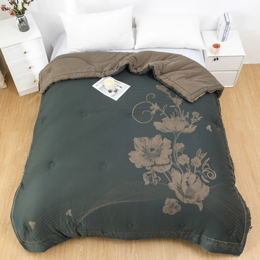 【沉香】2.0*2.3M高端纯棉A类双层纱柔软舒适亲肤保暖机洗秋冬盖被