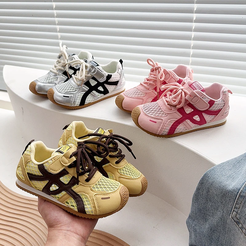 【夏秋上新】儿童德训鞋单网面透气男女童运动鞋软底女童阿甘鞋