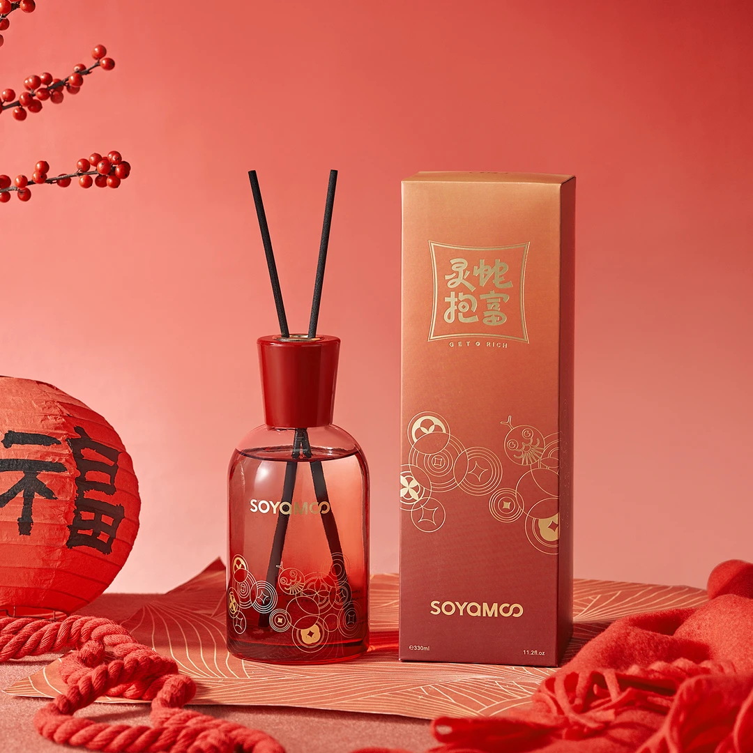 索苜SOYAMOO 灵蛇抱富 原创无火藤条香薰家用持久扩香蛇年香氛
