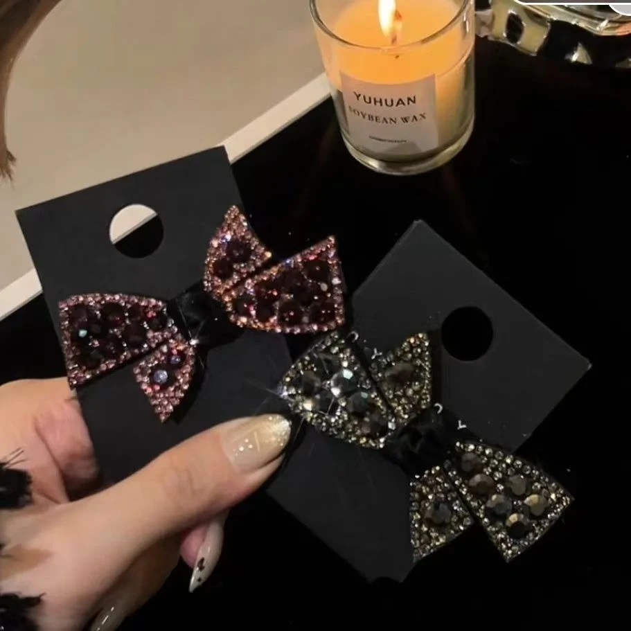 韩版雀翎公主鸭嘴夹刘海夹法式优雅发夹百搭发饰网红黑色发卡头饰