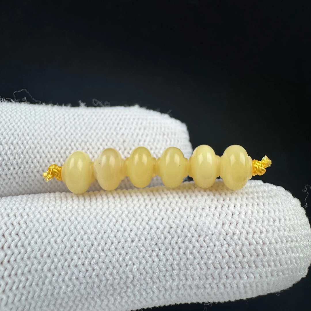 K4022天然原矿蜜蜡 隔珠8mm支持复检假一罚十
