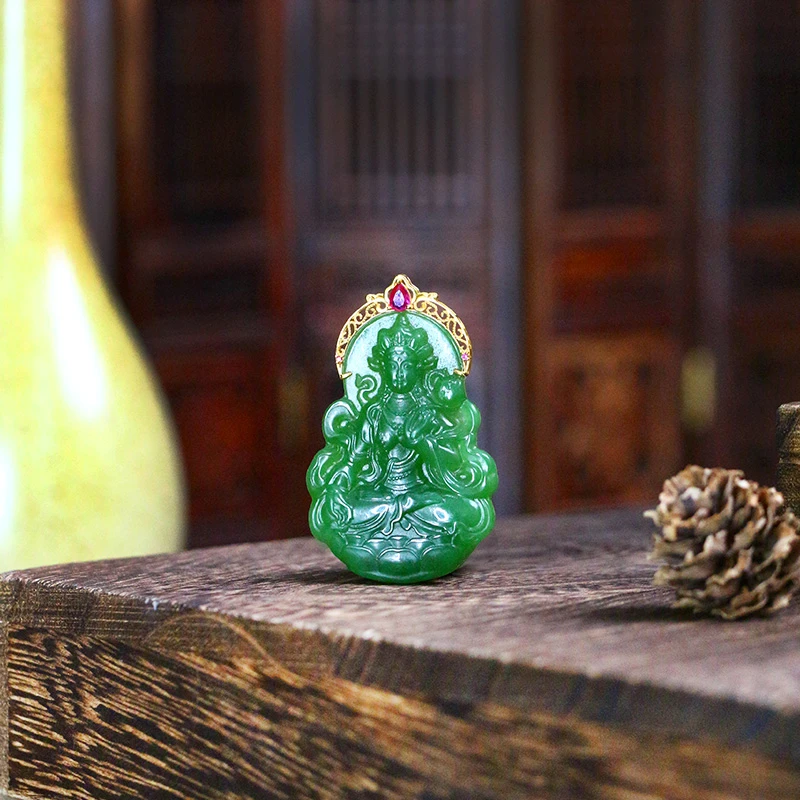 和田玉吊坠度母【3313FN】