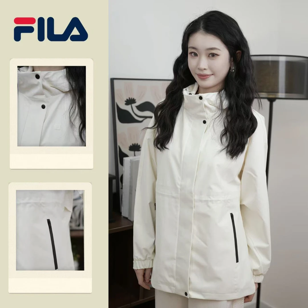 FILA新款春女子时尚休闲简约百搭收腰防泼水梭织外套 F11W513705F