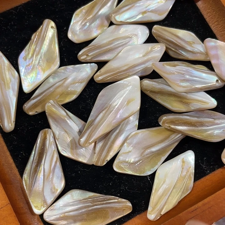 玛瑙/玉髓合金珠宝半成品20个企鹅贝树叶