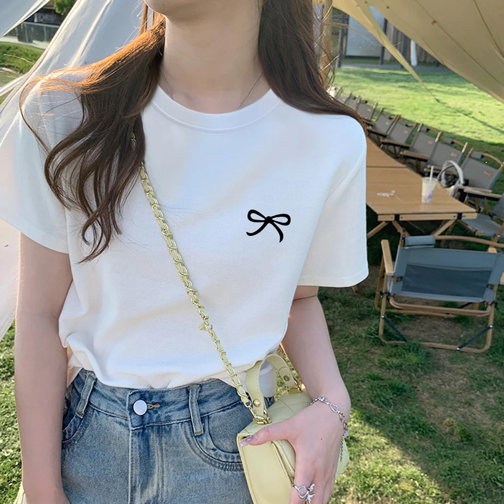 2025新款正肩纯棉短袖t恤女时尚百搭宽松独特超好看上衣薄款夏季