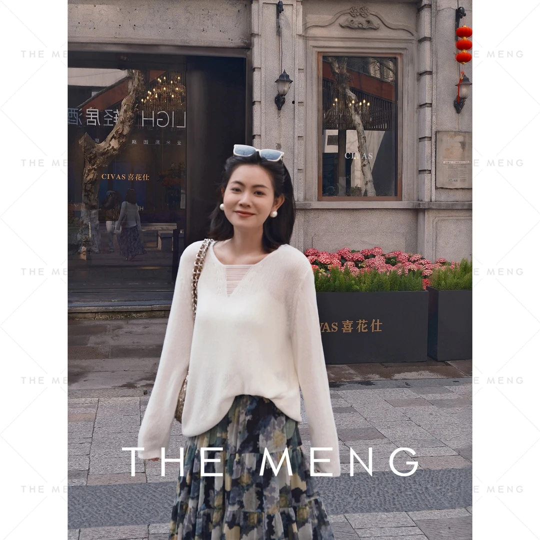 THE MENG【月下】和纸纱天丝亚麻基础款通勤打底T恤#M251E0045