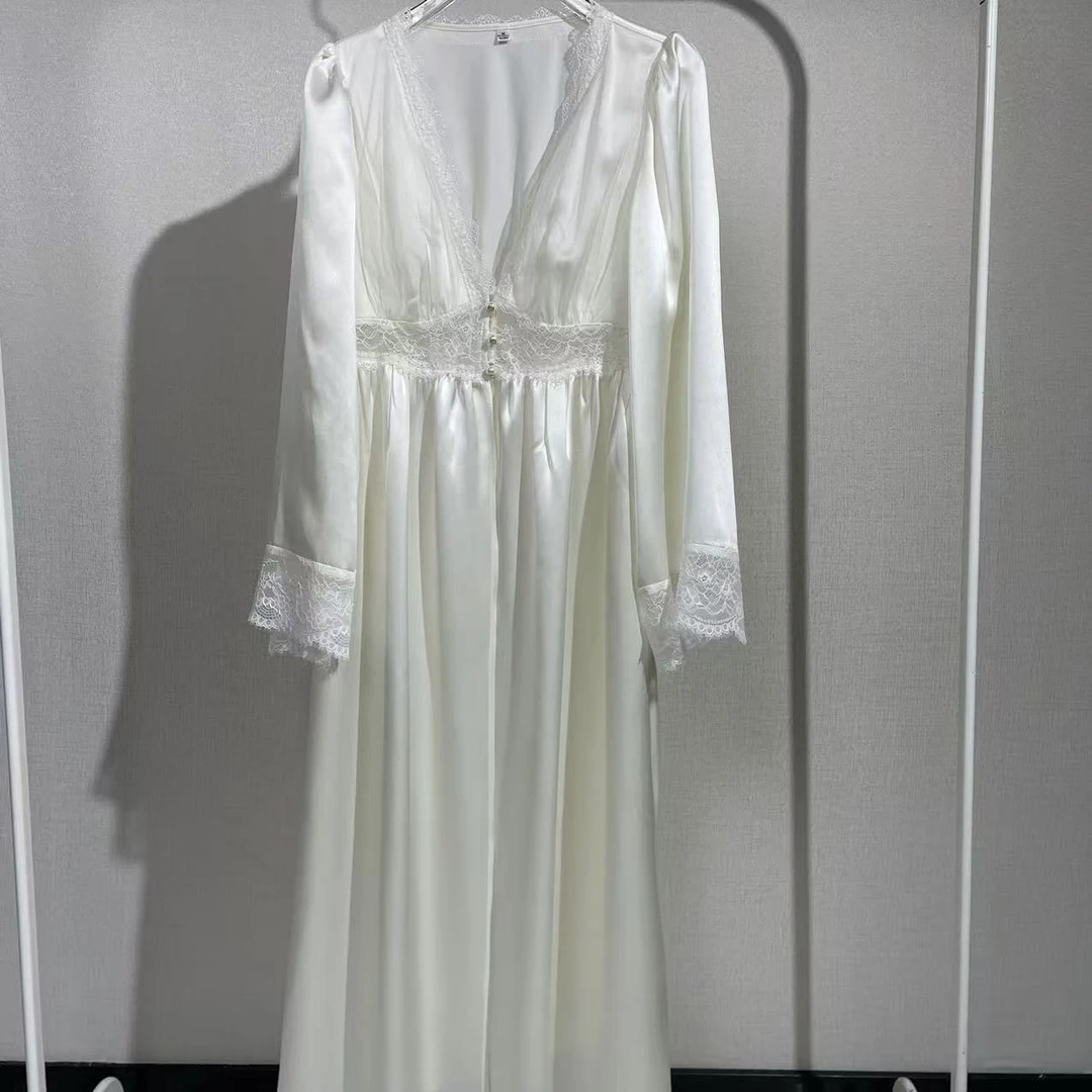 【老板娘自播】法式重磅100%6A桑蚕丝睡袍Q2341