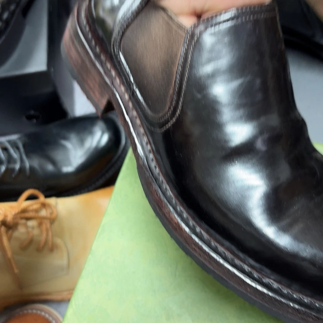 马皮（革）短帮马臀皮切尔西酒红色41码