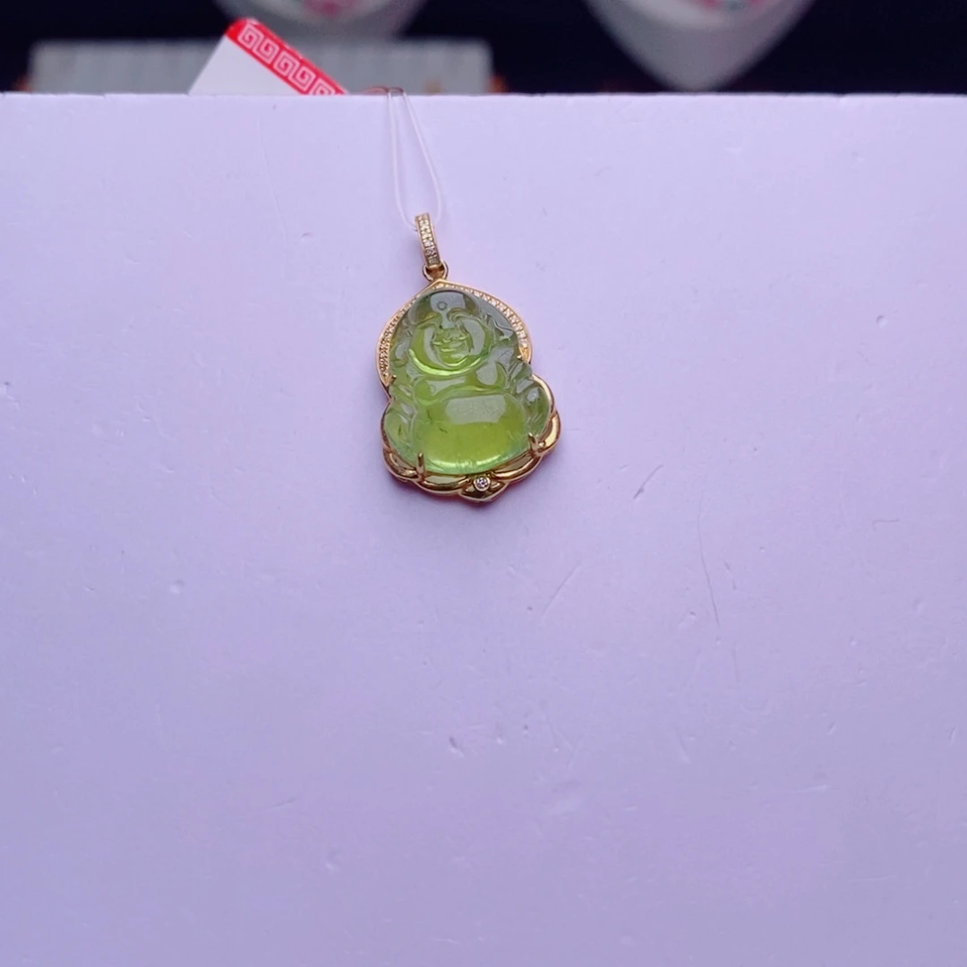 碧玺18K金镶嵌颈饰佛公m