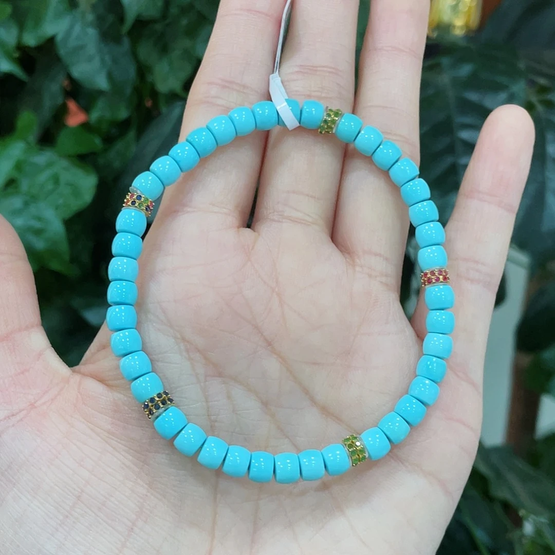 绿松石颈饰18K金镶嵌