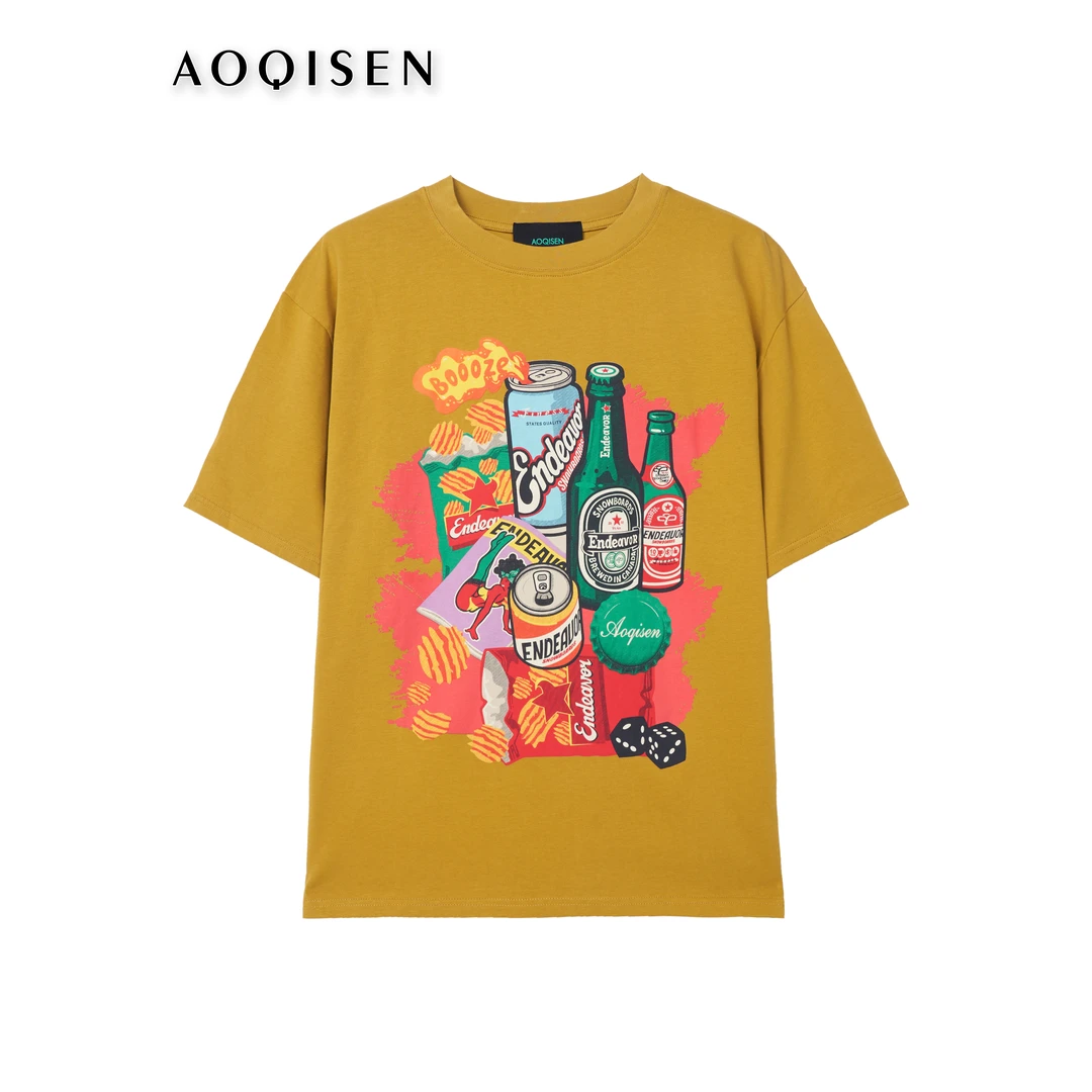 2339-01澳琪森夏季休闲舒适设计师印花女装纯棉短袖新款洋气