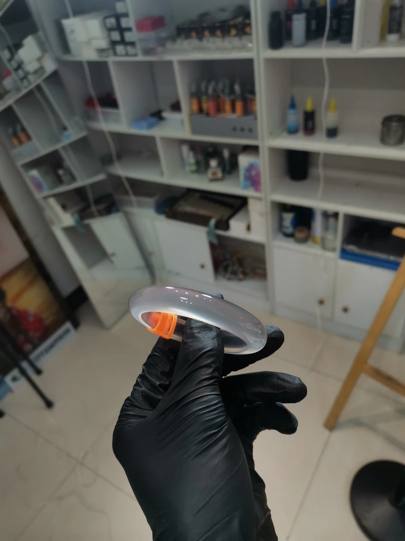 非金属木质手镯 灰色 冰透 时尚女款手工白色测量贵妃镯精美