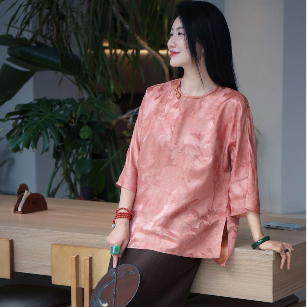 『云嫚』新中式桑蚕丝国风上衣DHWW5990