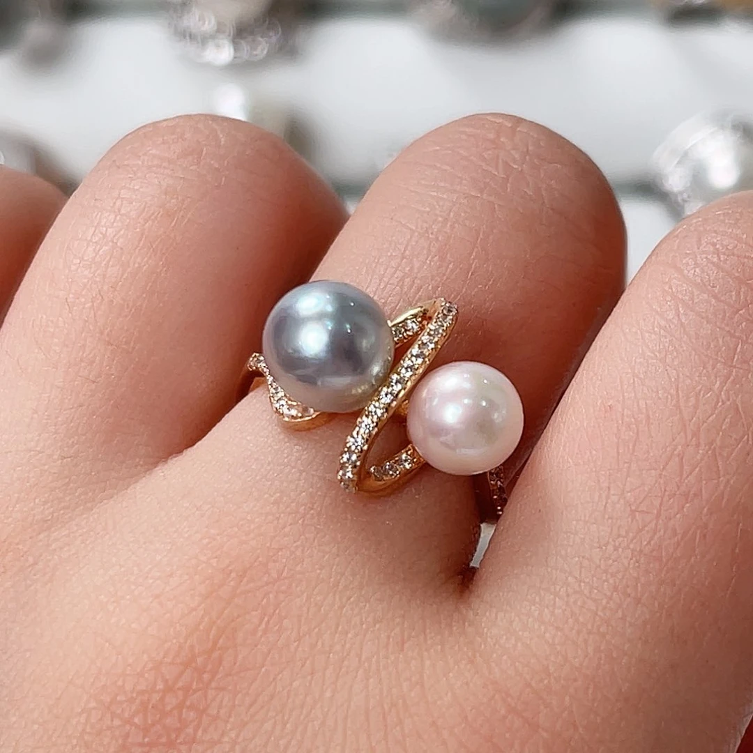 海水珍珠戒指银S925镶嵌