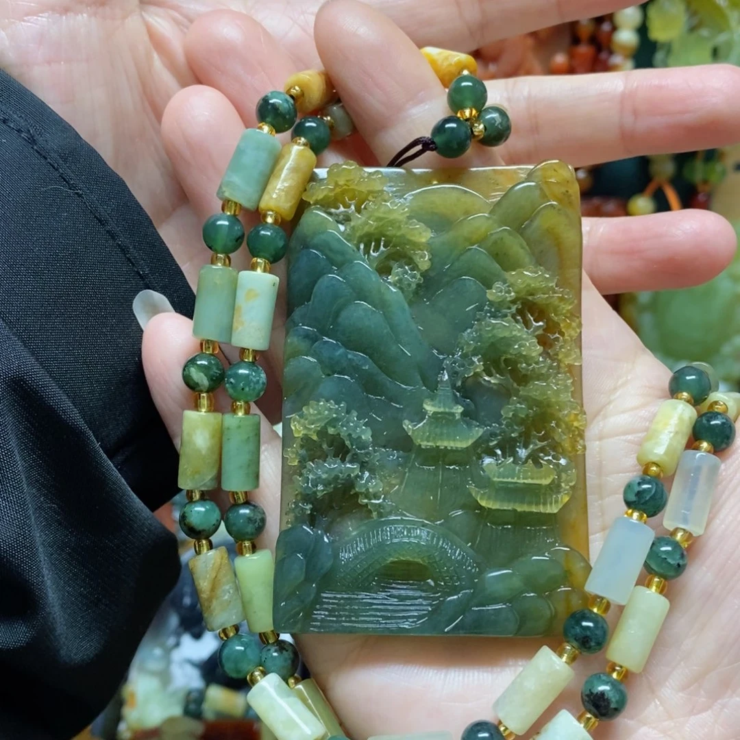 岫玉吊坠(赠链)未镶嵌2*