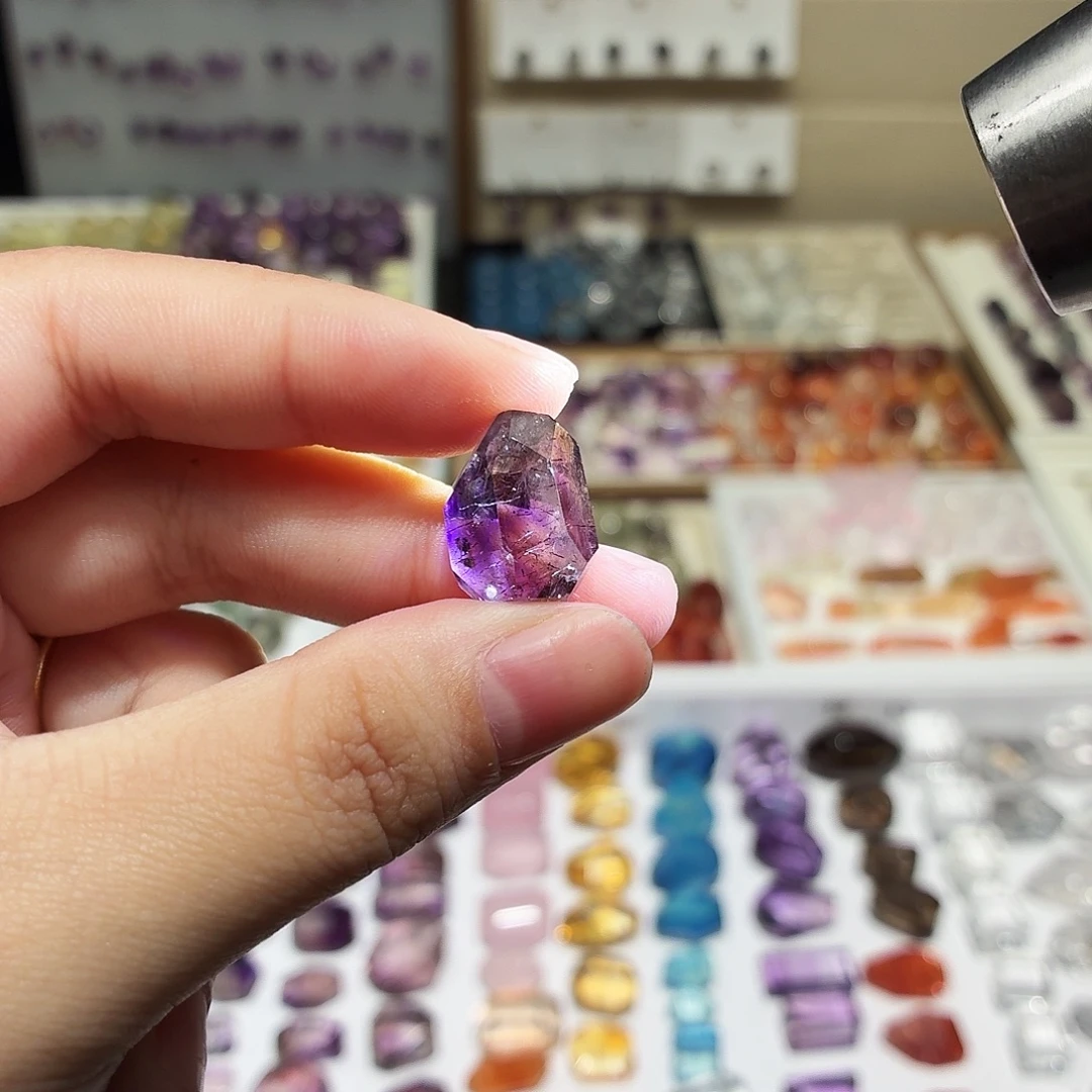 未镶嵌水晶吊坠(不含链)紫超七 随形 打孔定制不退换